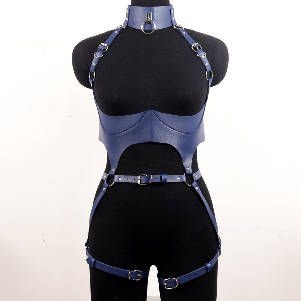 Garter Belt Set - Vrouwen lederen harnas sets sexy lingerie