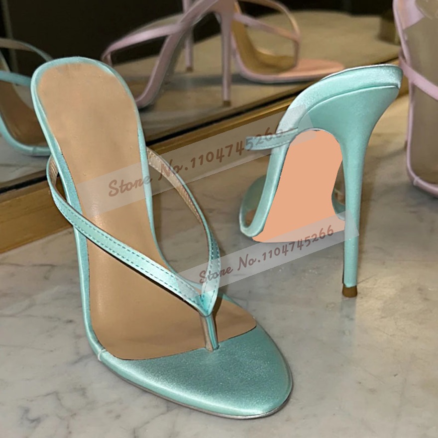 Slip Dress Satin - Lichtgroen Satijn Clip Toe Hoge Hak