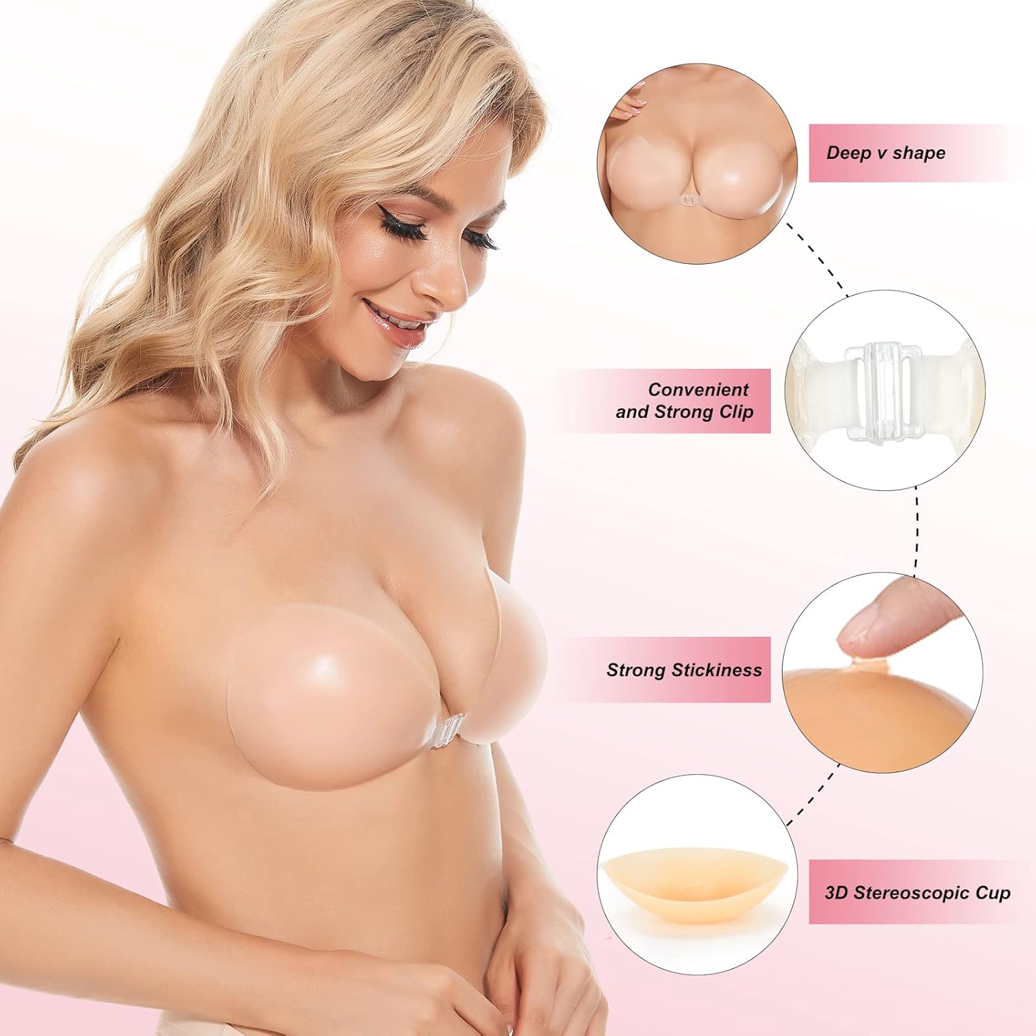 Silicone Bra Adhesive - Zelfklevende push-up bh's, onzichtbare siliconen strapless