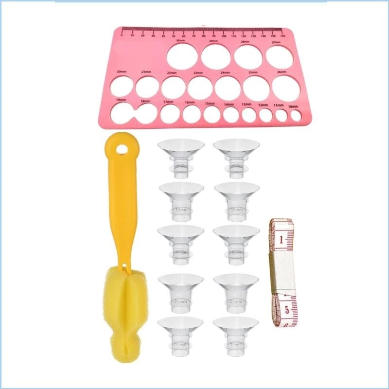 Nipple Cover Pasties - 13-delige flens-borstkolfset met hoornkap, tepeladapter, plus
