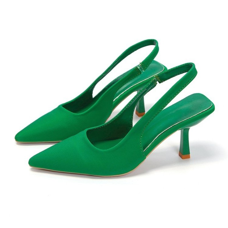 Slip Dress Satin - Elegante damespumps met spitse neus, slingback,