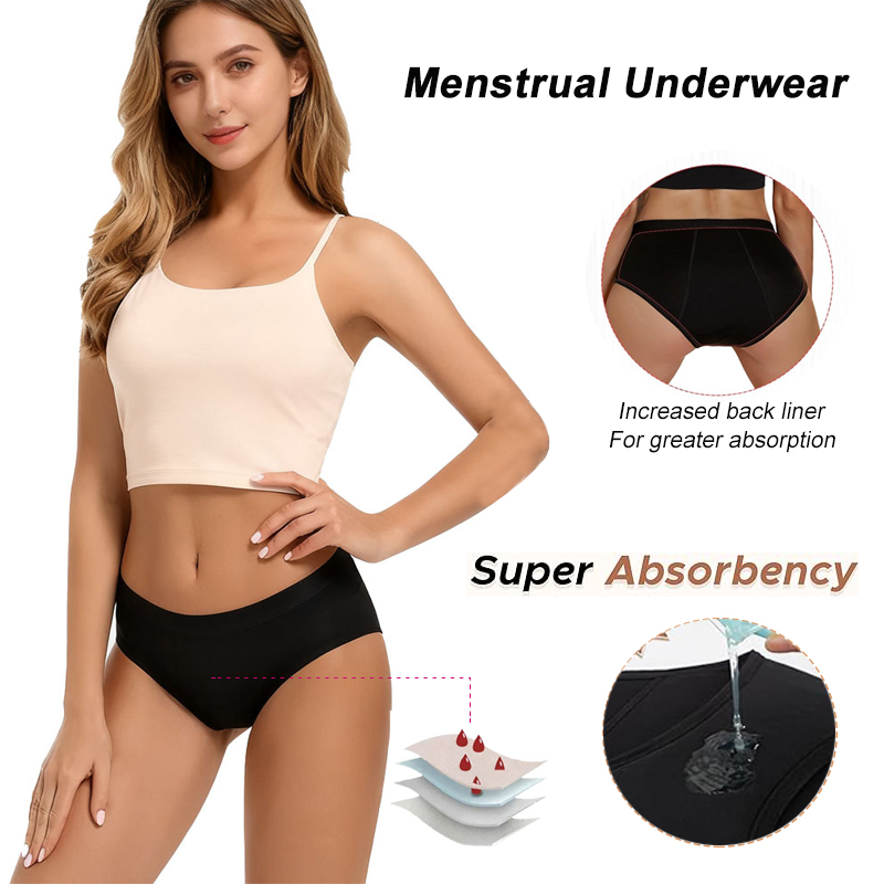 Period Panty Absorbent - Zware menstruatieonderbroekjes 4-laags lekbestendig katoenen meisjes