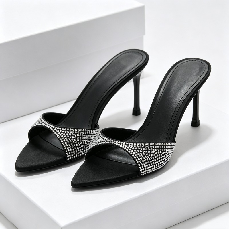 Slip Dress Satin - Strass Designer Hakken Slippers Vrouwen 2026