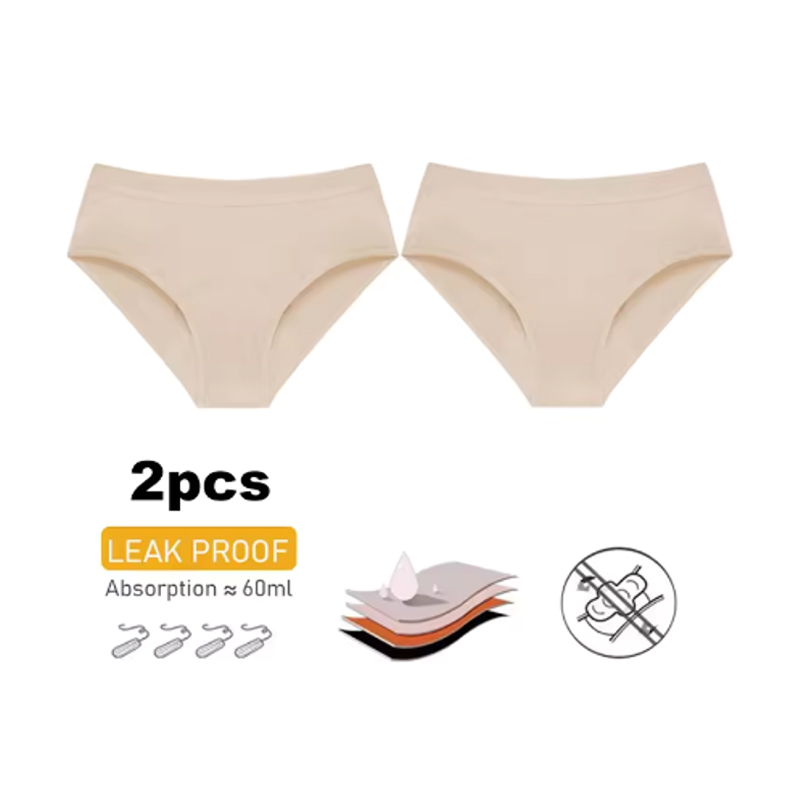 Period Panty Absorbent - 2Pc Heavy Flow Puur Katoen Menstruatie