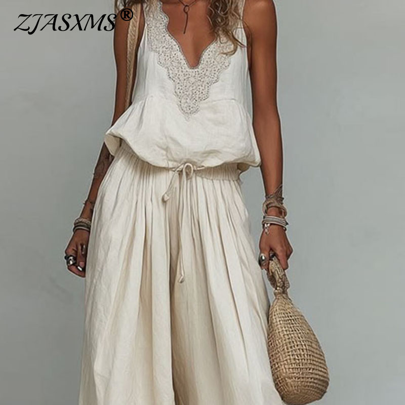 Cami Top Lace - Dames mouwloos kanten V-hals set hemdje