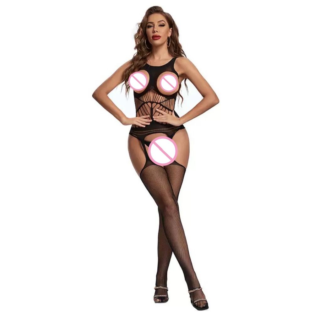Bodystocking Fishnet - Kruisloze bodysuits Transparante bodystocking Sex Bold