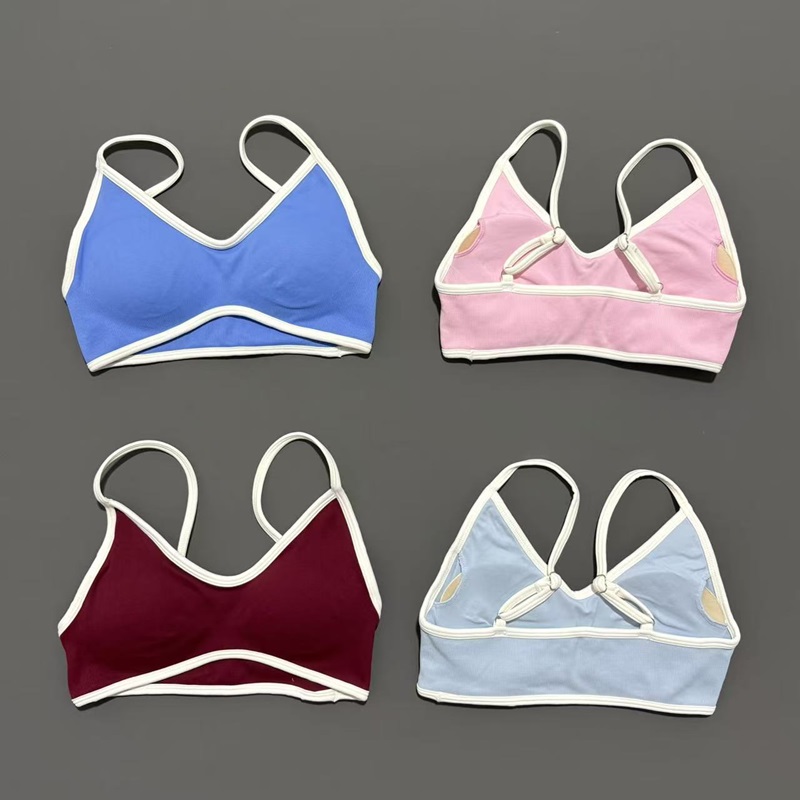 Strapless Bra Backless - Contrastlijn beha Dames Backless gebreide sportbeha
