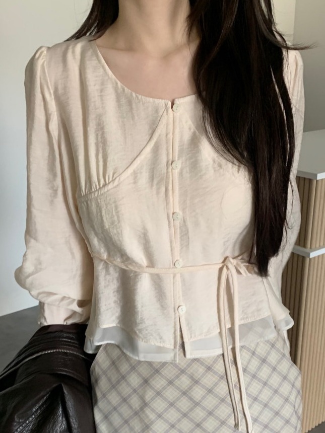 Corset Waist Cinch - Lente 2026 Dames Chic Blouse met
