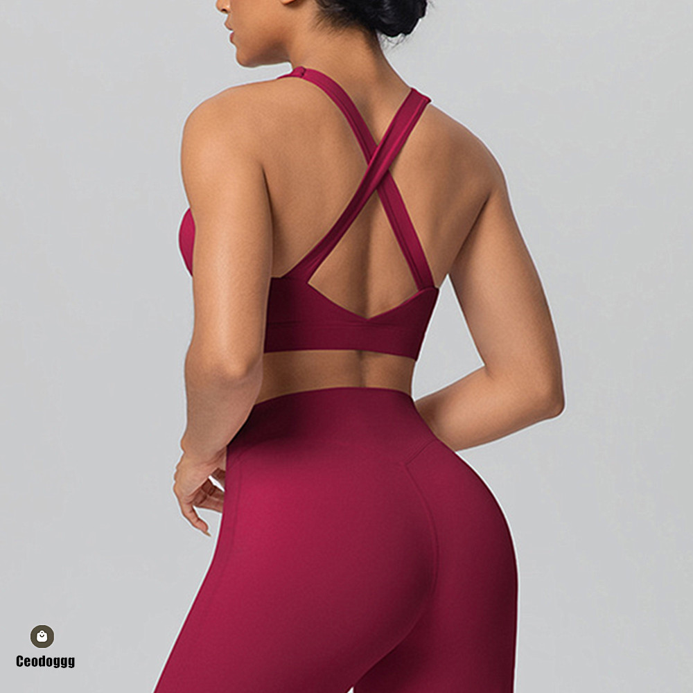 Sports Bra High Impact - Sportbeha met schouderbandjes, yogabroekje, hardloopbeha, gymtop,