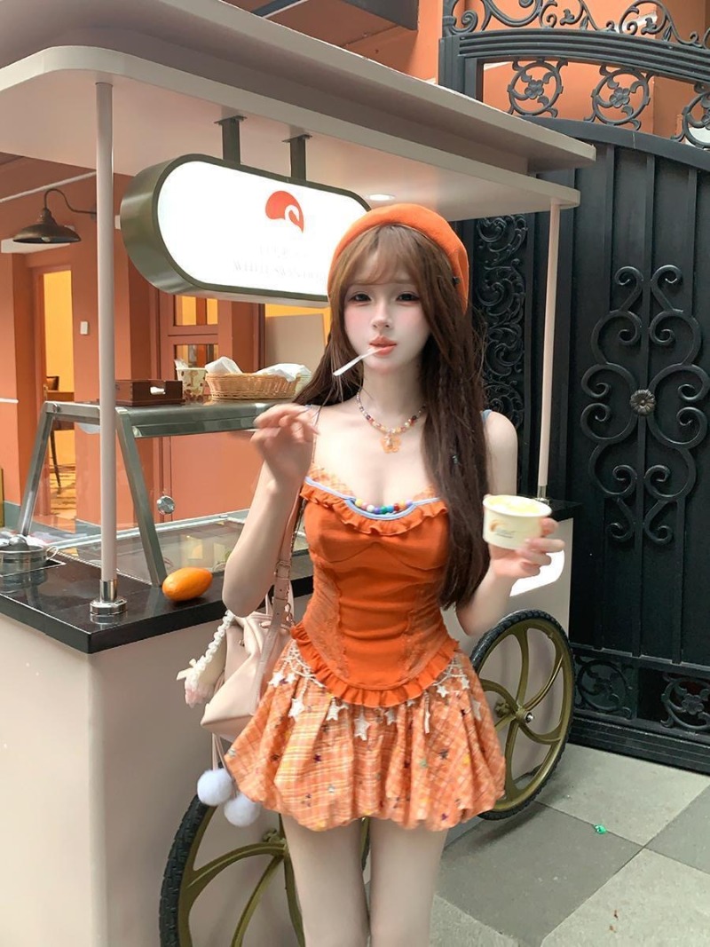 Zomer Nieuwe Oranje Dopamine Z - Cami Top Lace recensie en prijs