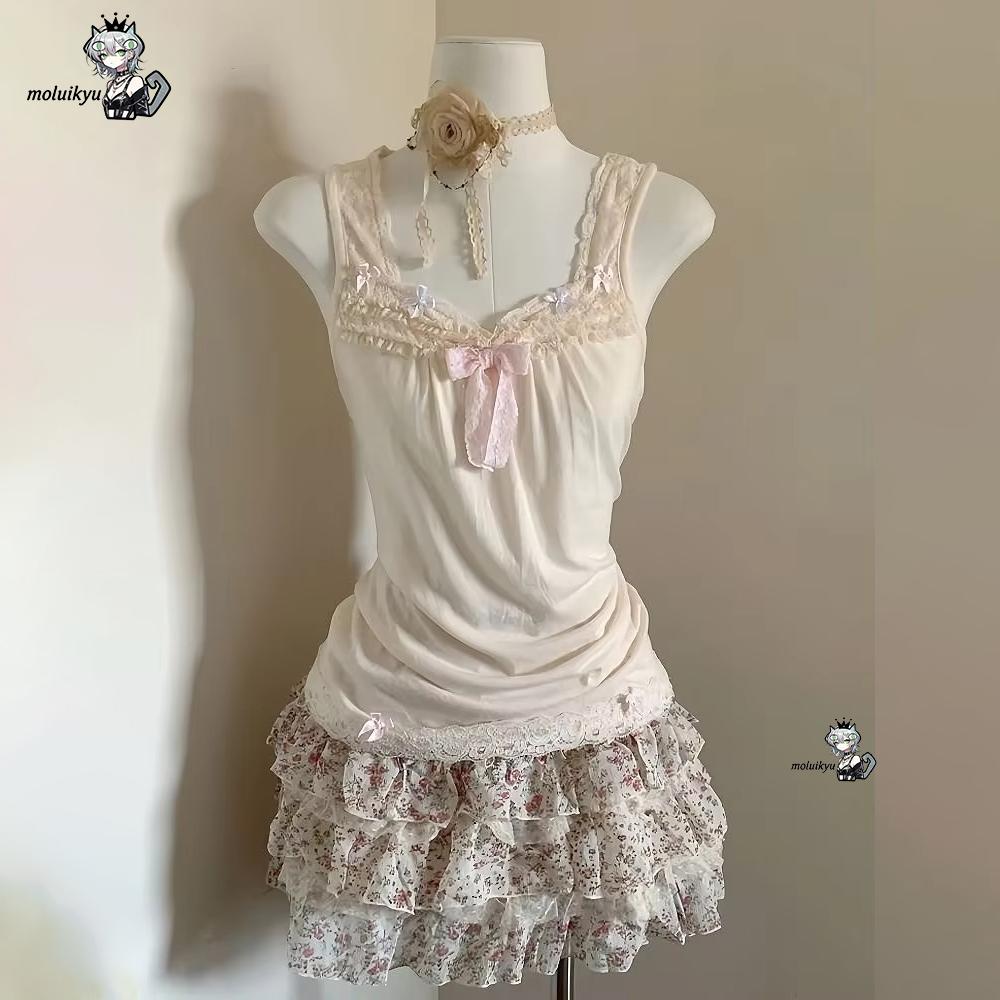 Vrouwen Y2K 2-delige outfitset - Cami Top Lace recensie en prijs