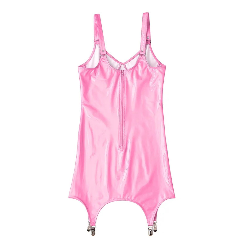 Dames Glanzend Metallic PVC Le - Babydoll Chemise Night recensie en prijs