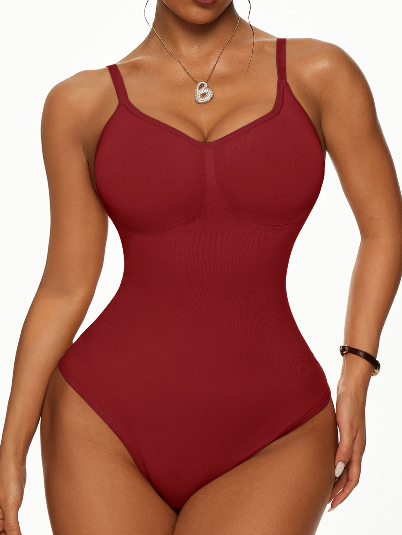 Naadloze geribbelde bodysuit v - Shapewear Bodysuit Firm recensie en prijs