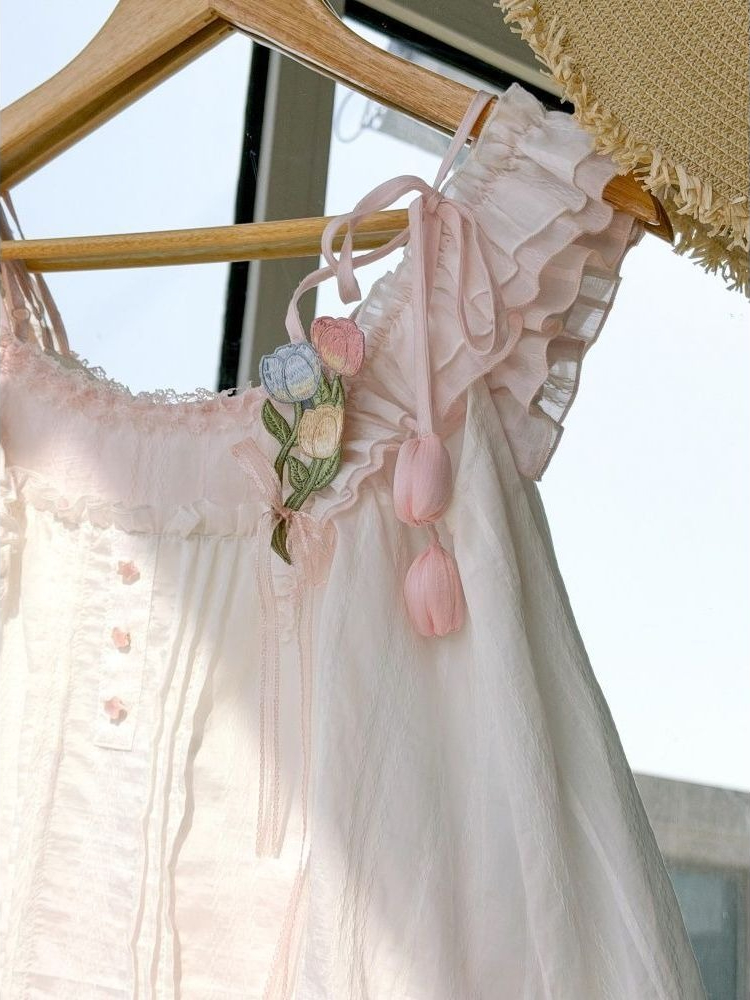 Zoete Kawaii Ruffle Trim Tulip - Cami Top Lace recensie en prijs